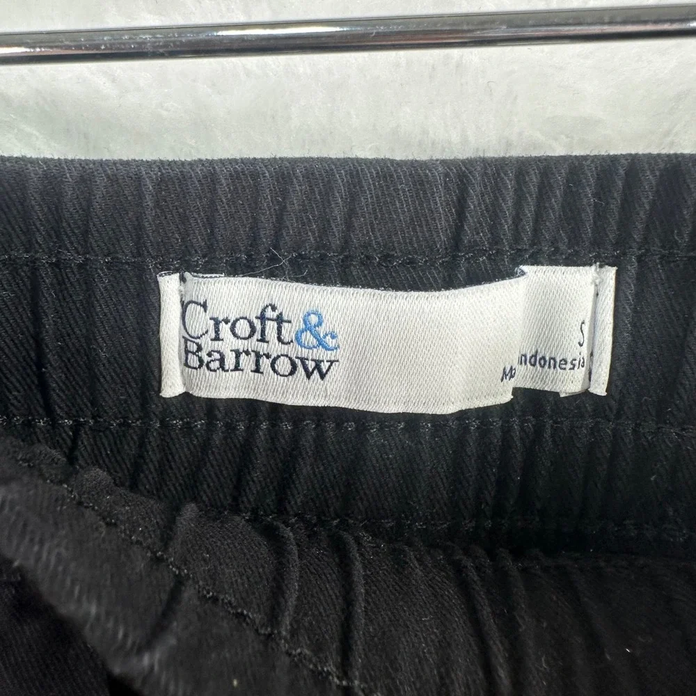 Croft & Barrow Shorts Womens S Black Poodle Patch Drawstring‎ Elastic Waist